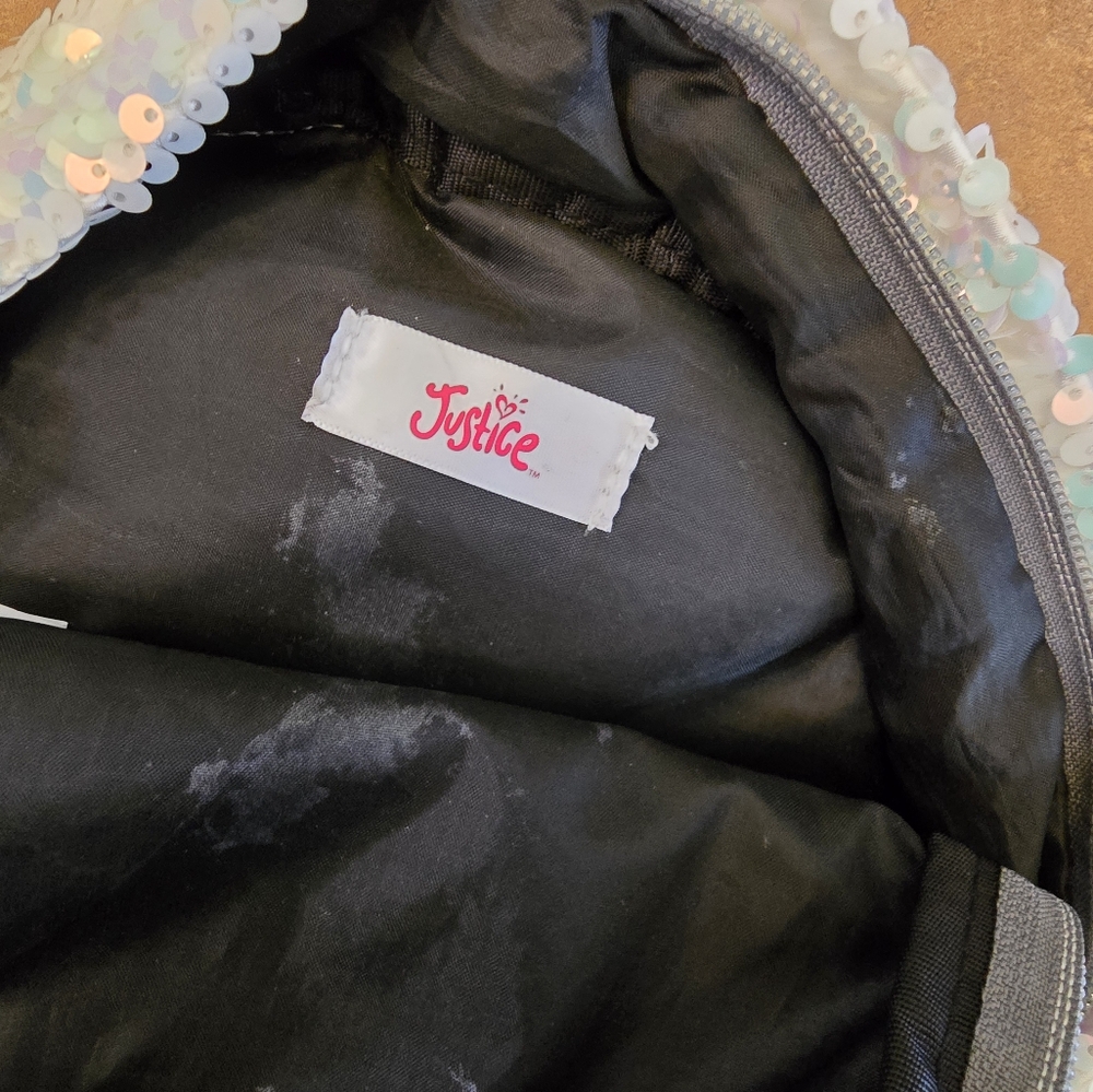 Iridescent Sequined Justice Mini Backpack - Picture 4 of 4